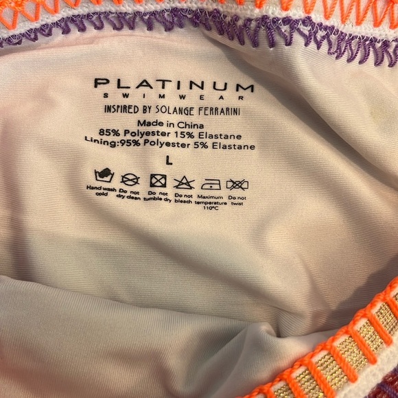 Platinum inspire Solange Ferrarini Teaberry Crochet Trim Swim Bottom Size Large - Picture 8 of 14